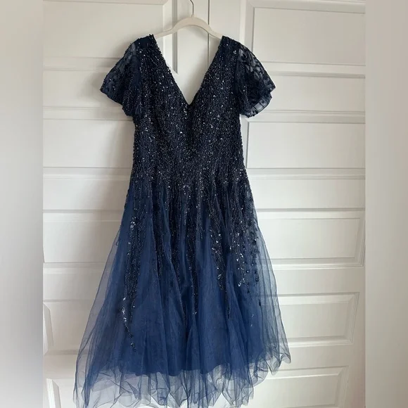 sachin and babi light blue dress Amazon.com: J Kara womens Flutter Sleeve Hanky Hem Short Cocktail  Embellished Special Occasion Dress, Navy/Mercury, 8 US : Clothing, Shoes &  Jewelry